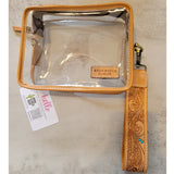 Darla Clear Wristlet Tooled Strap Western Purse Tan Festival Concerts Stadiums