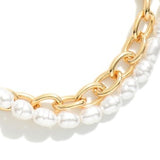 Layered Chain Link Pearls Bag Purse Chain Accent