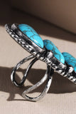 Layered Navajo-Style Semi Stone Ring | Turquoise | Western Boho