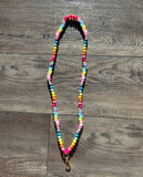 Colorful Beaded Teacher Nurse Lanyard with Hearts