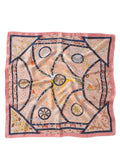 Vintage Pattern Printed Square Scarf Pink