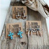 Western Dainty Dangle Earrings Cross