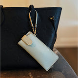 Button Up Glass Case Bag Charm - Clip-On Sunglasses Holder Khaki 7"