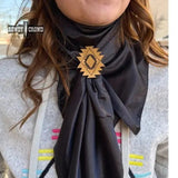 Aztec Sky Leather Western Scarf Slide Tee Clip or Ring