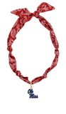 Ole Miss Rebels Bandana Scarf Necklace | Gold Logo Pendant