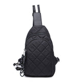 Ace Quilted Nylon Sling Backpack Black