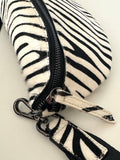 Zebra Print Hair on Hide Leather Sling Bag Crossbody