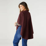 Rae Pull Through Wrap Shawl Ruana Burgundy