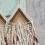 Sedona Ivory Seed Bead Fringe Earrings