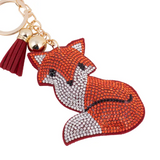 Bling Crystal Fox Tassel Keychain Keyring Bag Charm