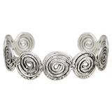 Silver Hammered Spirals Cuff Bracelet