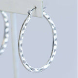 Dee Dee Hammered Hoop Earrings Silver tone