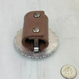 Western Round Silver Tone with Red Stones Wild Rag Scarf Slide