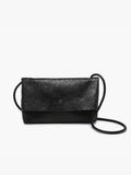Lana Glitter Crossbody Bag | Metallic Chain Strap Evening Purse Black
