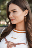 Texas Longhorns Pavé Autograph Enamel Necklace | Burnt Orange & Gold