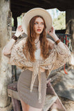 Crochet Floral Petal Kimono Wrap – Mocha
