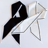 Chic Contrast Edge Ribbon Scarf – Stylish Accent for Bags, Hair & More