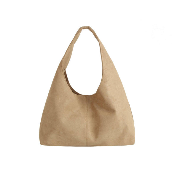Vegan Suede Soft Hobo Bag Mocha