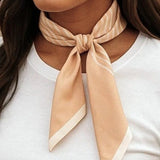 Tan Cream Striped Western Skinny Cowgirl Mini Wild Rag Scarf Necktie
