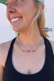 Buck Off Bar Necklace | Beaded Western Bar Chain Necklace