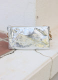 Liz 3 Compartment Crossbody Bag Shimmer Silver