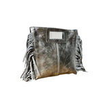 Marion Iridescent Leather Handbag – Gold