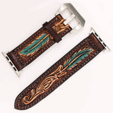 American Darling Turquoise Feather Leather Apple Watch Band