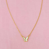 Golden Shell Butterfly Necklace | Stainless Steel