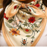 Peach and Cream Tulips Lilies Printed Western Southwestern Wild Rag Scarf Accent