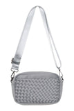 Gray Woven Neoprene Crossbody Bag