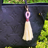 Maya Bay Tasseled Key Chain Bag Charm Lavender