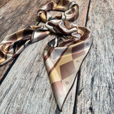 Horses Print Silky Wild Rag | 36x36 | Brown