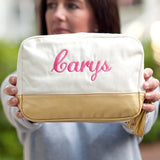 Creme Cabana Canvas Cosmetic Bag