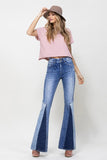 Vervet High Rise Super Flare With Tricolored Panel Stretch Jean