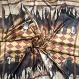Horses Print Silky Wild Rag | 36x36 | Brown