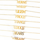 SMU Mustangs STANGS Gold Nameplate Necklace – Game Day Jewelry