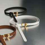 Skinny Suede Belt | Chubby Buckle | Brown