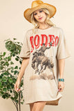 Betty Western Rodeo Graphic T-Shirt Dress | Khaki/Red