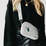 Nancy Nylon Camera Crossbody Bag Cream Leopard