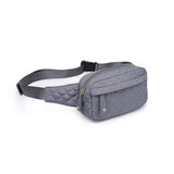 Teo Quilted Nylon Fanny Pack Belt Bag Sling Bag Carbon Grey