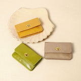 Khaki Vintage Vegan Leather Coin & Card Wallet