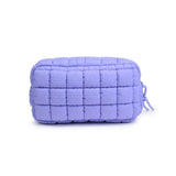 Cloud Nine Quilted Puffer Nylon Cosmetic Pouch in Denim