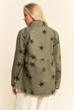Star Printed Baby Doll Front Snap Jacket