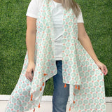 Boho Western Aztec Print Kimono Vest