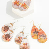 Fall Themed Cork Drop Earrings Leaves in Boots