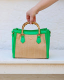Kennedy Mini Tote — Natural Kelly Green