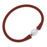 Bali Freshwater Pearl Silicone Bracelet – Rust