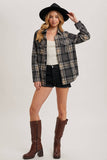 Grey Plaid Button-Down Shacket