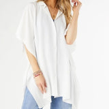 Corinne Button Front Cover Wrap White