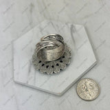 Silver & Blue Turquoise Coin Shape Ring